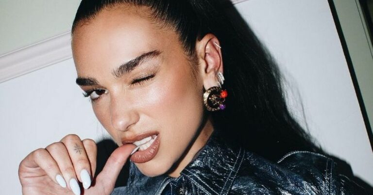 Dua Lipa just debuted a new beauty look featuring barely-there eyebrows