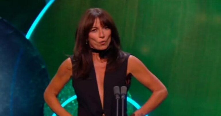 Davina McCall risks flashing NTA viewers as she mocks Judy Finnigan bra blunder