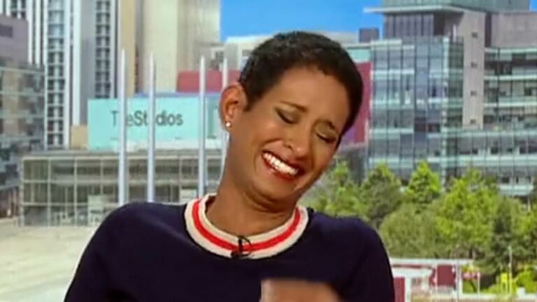 Naga Munchetty left in hysterics over video of man being hit by pigeon