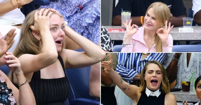 Nicole Kidman and Cara Delevingne provide hilarious reactions at starry US Open