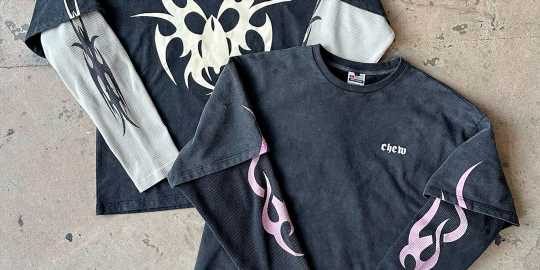 CHEW FOREVER Prepares Set of Heavily Washed Double Layer Long Sleeves
